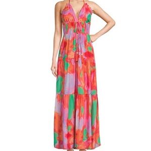 Chelsea & Violet Colorful Halter Maxi Dress